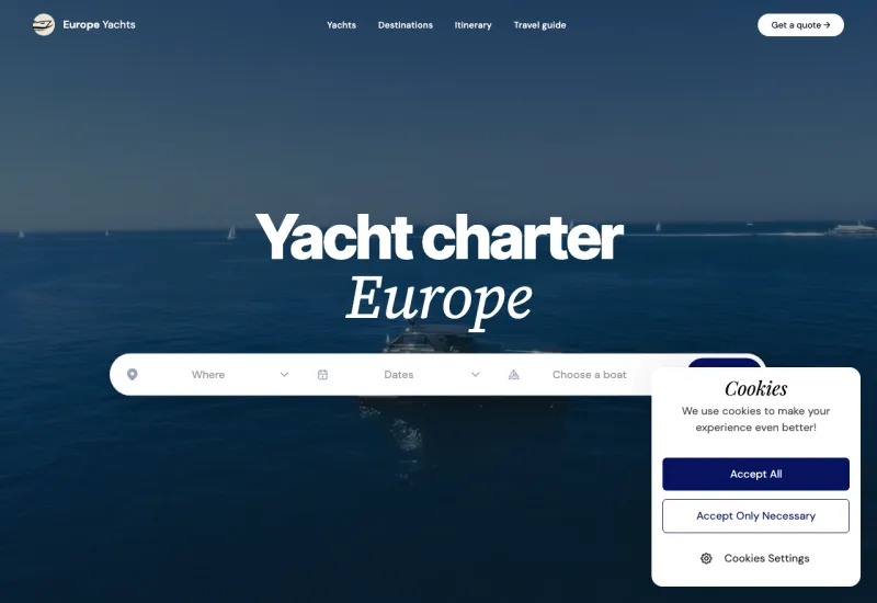 europe yachts — web stranica